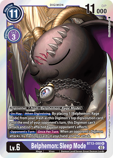 Belphemon: Sleep Mode BT13-088 - Rare BT13 Versus Royal Knights