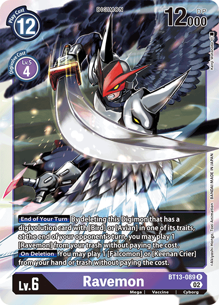 Ravemon BT13-089 - Rare BT13 Versus Royal Knights