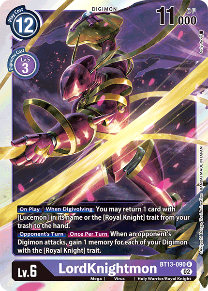 LordKnightmon BT13-090 - Rare BT13 Versus Royal Knights