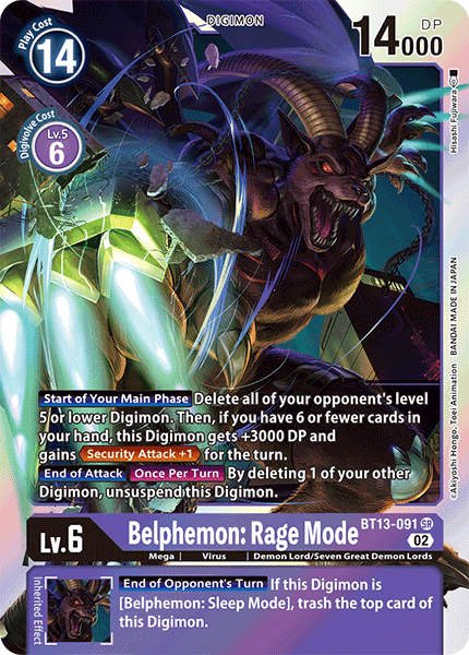Belphemon: Rage Mode BT13-091 - Super Rare BT13 Versus Royal Knights