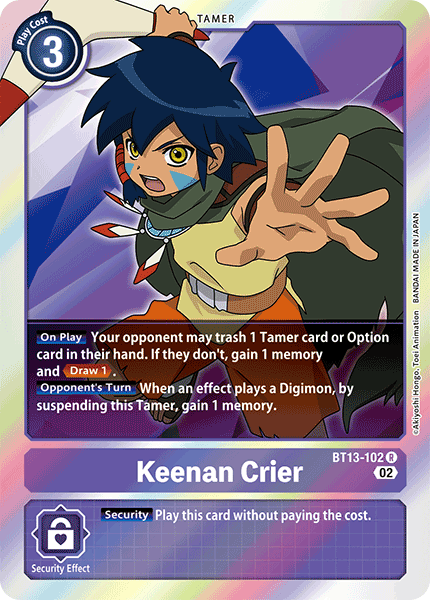 Keenan Crier BT13-102 - Rare BT13 Versus Royal Knights