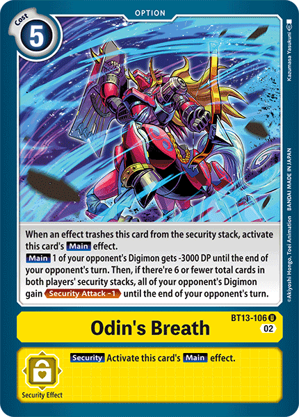 Odin's Breath BT13-106 - Uncommon BT13 Versus Royal Knights