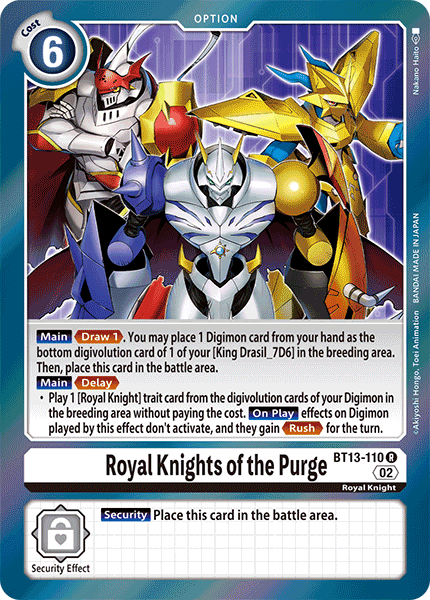 Royal Knights of the Purge BT13-110 - Rare BT13 Versus Royal Knights