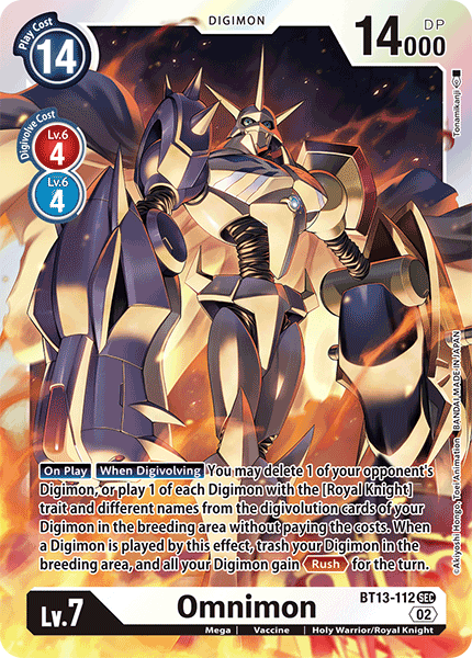 Omnimon BT13-112 - Secret Rare BT13 Versus Royal Knights