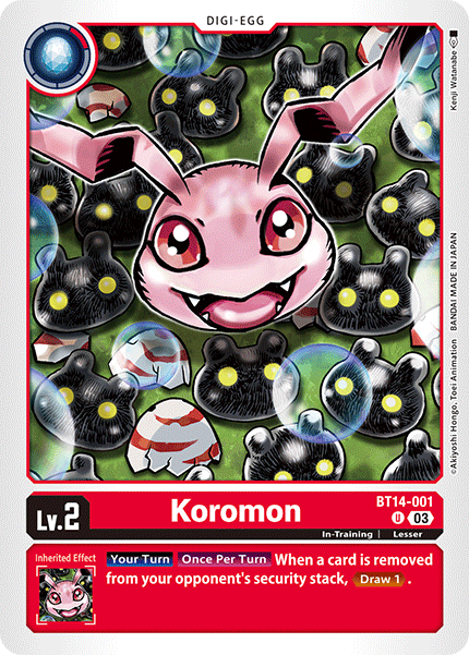 Koromon BT14-001 - Uncommon   BT14 Blast Ace