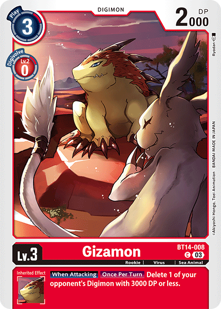 Gizamon BT14-008 - Common BT14 Blast Ace