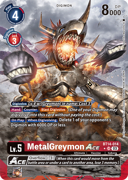 ALTERNATE ART MetalGreymon ACE BT14-014 - SR BT14 Blast Ace