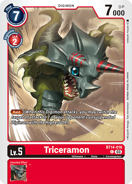Triceramon BT14-016 - Common BT14 Blast Ace