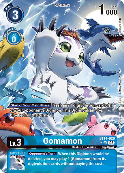 ALTERNATE ART Gomamon BT14-020 - SR BT14 Blast Ace