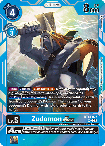 Zudomon ACE BT14-026 - Super Rare BT14 Blast Ace
