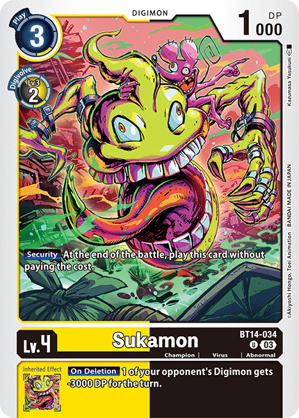 Sukamon BT14-034 - Uncommon   BT14 Blast Ace