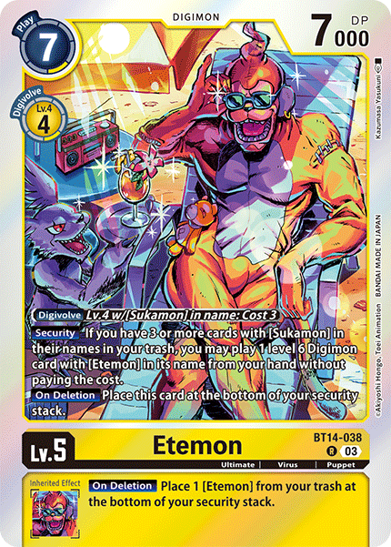 Etemon BT14-038 - Rare BT14 Blast Ace