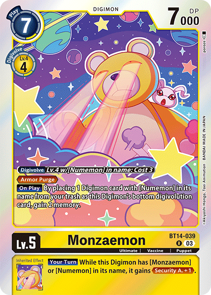 Monzaemon BT14-039 - Rare BT14 Blast Ace