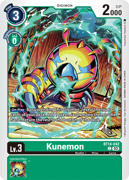 Kunemon BT14-042 - Common BT14 Blast Ace