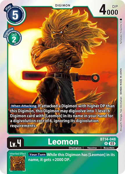 Leomon BT14-048 - Rare BT14 Blast Ace