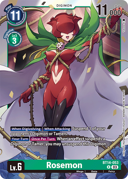 Rosemon BT14-053 - Rare BT14 Blast Ace