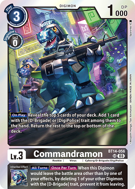Commandramon BT14-056 - Super Rare BT14 Blast Ace
