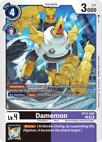 Damemon BT14-059 - Common BT14 Blast Ace