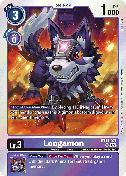 Loogamon BT14-071 - Super Rare BT14 Blast Ace