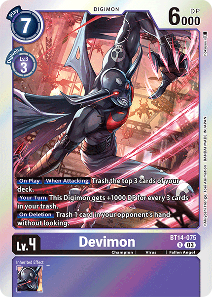 Devimon BT14-075 - Rare BT14 Blast Ace