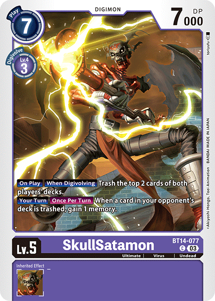 SkullSatamon BT14-077 - Common BT14 Blast Ace