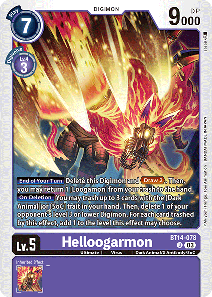 Helloogarmon BT14-078 - Uncommon   BT14 Blast Ace