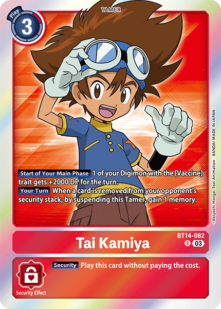 Tai Kamiya BT14-082 - Rare BT14 Blast Ace