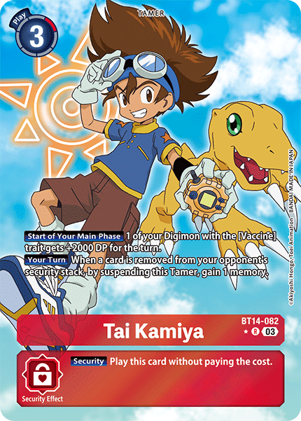 ALTERNATE ART Tai Kamiya BT14-082 - R  BT14 Blast Ace