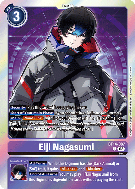Eiji Nagasumi BT14-087 - Rare BT14 Blast Ace