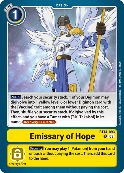 Emissary of Hope BT14-093 - Uncommon   BT14 Blast Ace