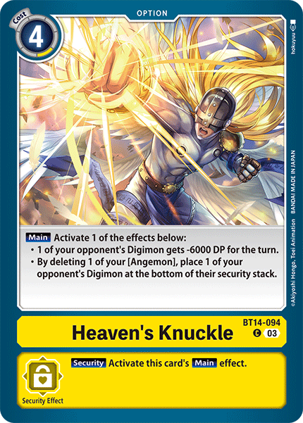Heaven's Knuckle BT14-094 - Common BT14 Blast Ace