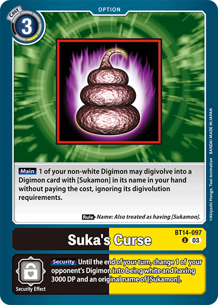 Suka's Curse BT14-097 - Uncommon   BT14 Blast Ace