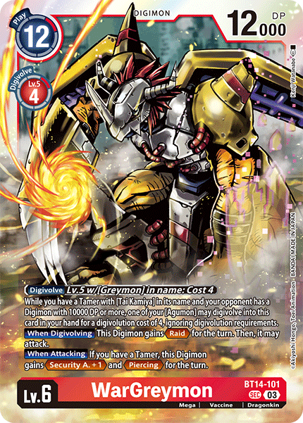 WarGreymon BT14-101 - Secret Rare BT14 Blast Ace