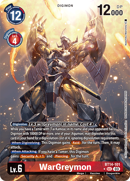 ALTERNATE ART WarGreymon BT14-101 - SEC BT14 Blast Ace