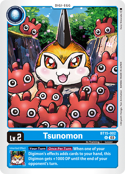 Tsunomon (BT15-002) (Box Topper) - Uncommon BT15 Exceed Apocalypse