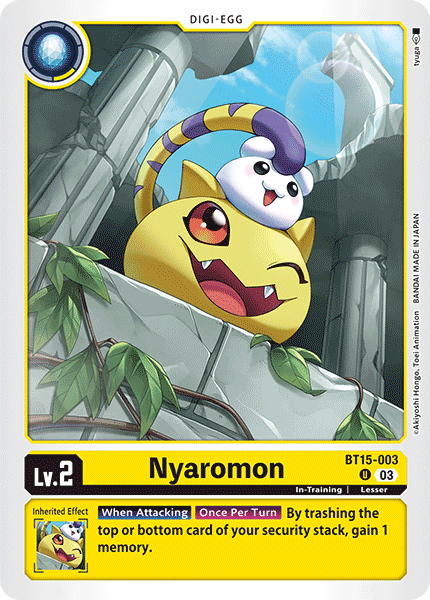 Nyaromon (BT15-003) (Box Topper) - Uncommon BT15 Exceed Apocalypse