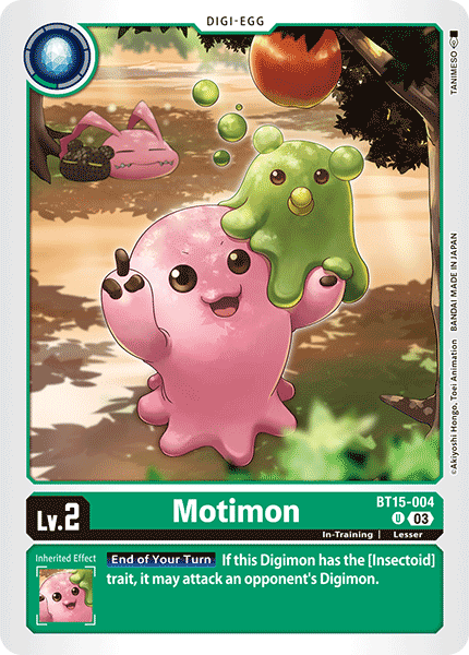 Motimon (BT15-004) (Box Topper) - Uncommon BT15 Exceed Apocalypse