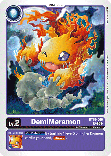 DemiMeramon (BT15-006) (Box Topper) - Uncommon BT15 Exceed Apocalypse