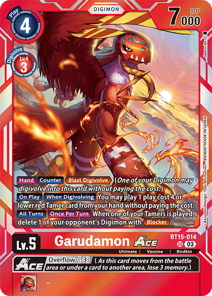 Garudamon ACE BT15-014 - Super Rare BT15 Exceed Apocalypse