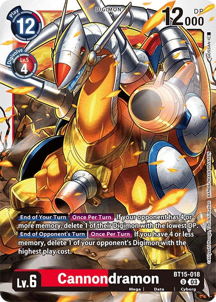 Cannondramon BT15-018 - Uncommon BT15 Exceed Apocalypse