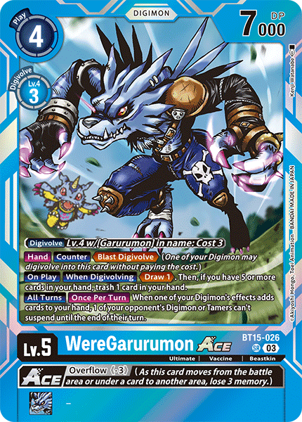 WereGarurumon ACE BT15-026 - Super Rare BT15 Exceed Apocalypse
