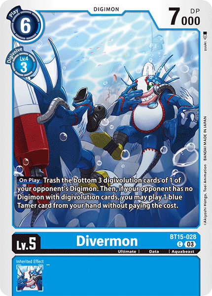 Divermon BT15-028 - Common BT15 Exceed Apocalypse