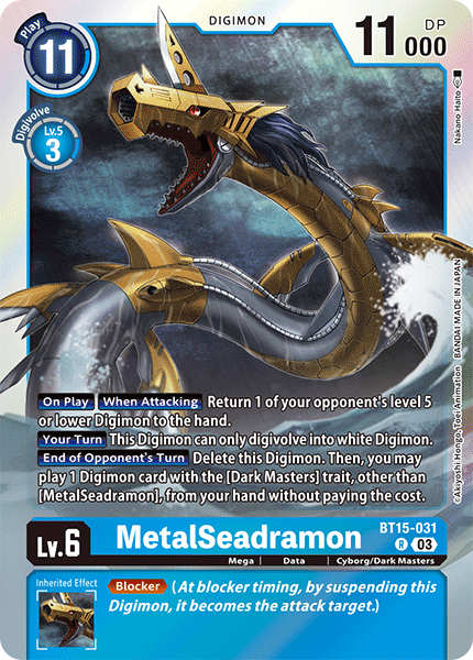 MetalSeadramon BT15-031 - Rare BT15 Exceed Apocalypse