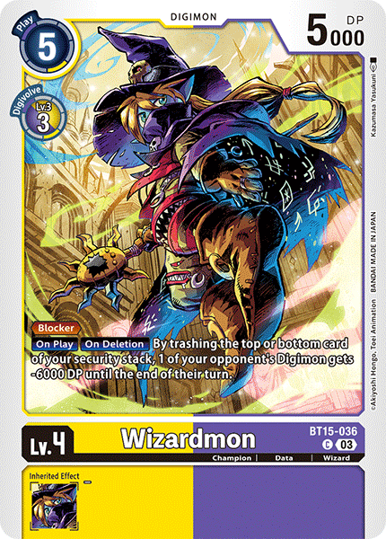 Wizardmon BT15-036 - Common BT15 Exceed Apocalypse