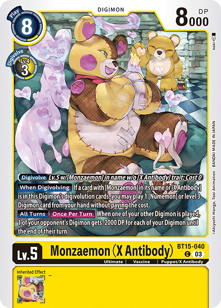 Monzaemon X Antibody BT15-040 - Common BT15 Exceed Apocalypse