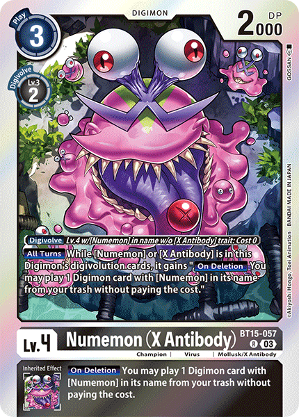 Numemon X Antibody BT15-057 - Rare BT15 Exceed Apocalypse