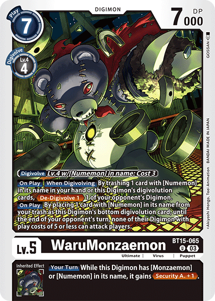 WaruMonzaemon BT15-065 - Uncommon BT15 Exceed Apocalypse