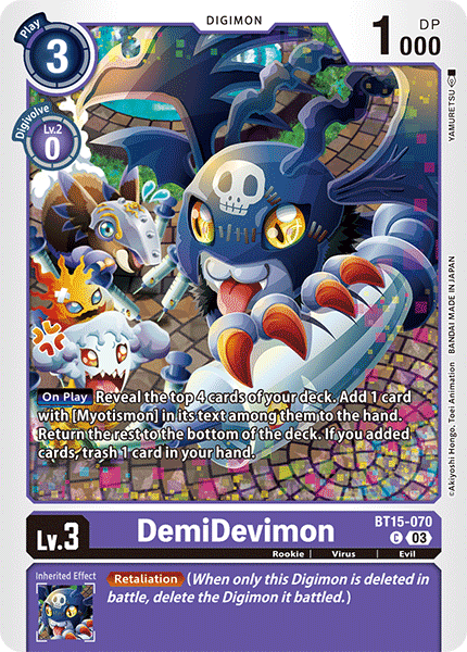 DemiDevimon BT15-070 - Common BT15 Exceed Apocalypse