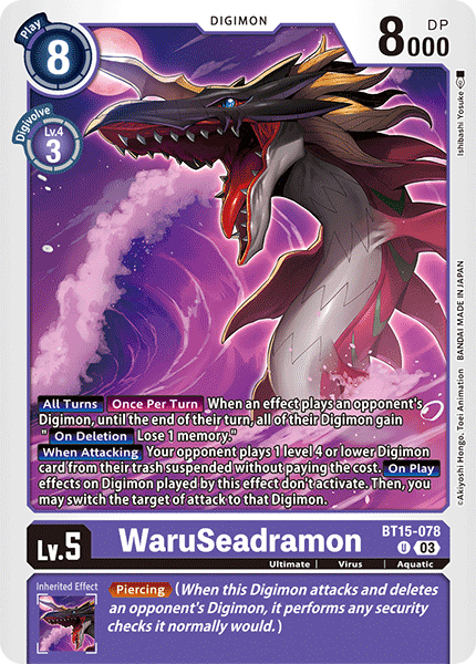 WaruSeadramon BT15-078 - Uncommon BT15 Exceed Apocalypse