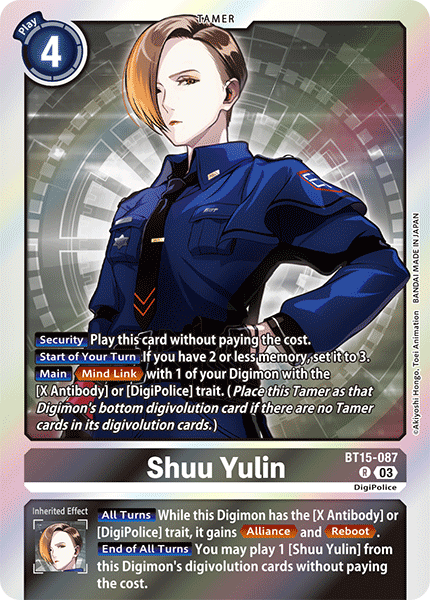 Shuu Yulin BT15-087 - Rare BT15 Exceed Apocalypse